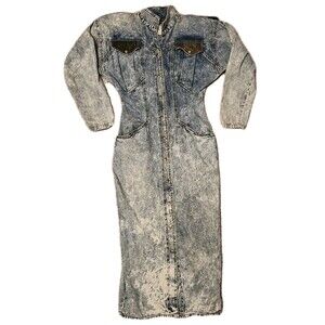 Reboundi Vintage Women’s Dress Leather and Denim Made in USA, Size 3/4